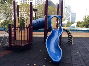 One of the many slides at the Hong Kong Park.