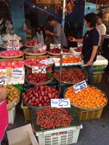 Fruit market outside of Bangkok, Thailand.